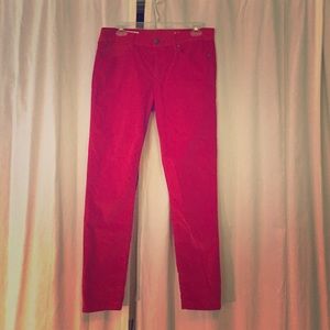 Red Corduroy Gap Skinny Pant