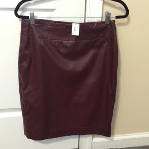 Bergundy / maroon faux leather skirt