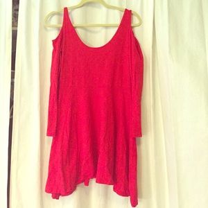 Cold Shoulder Red Dress