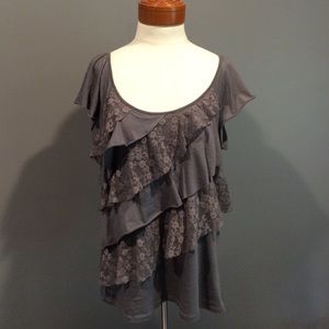 Gray lace top