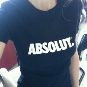 Black absolut vodka tee