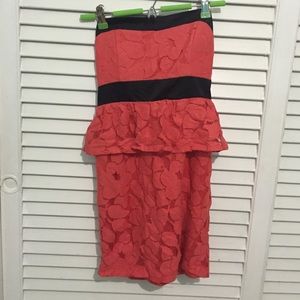 Semi-formal lace coral dress