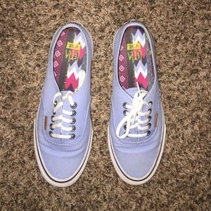 Baby blue vans size 7.5; worn twice.