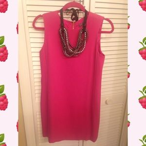 Vince Hot Pink Sheath Dress Necklace Included