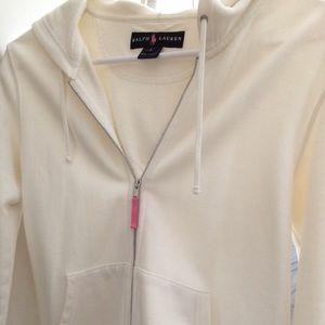 RARE! Ralph Lauren Pink Pony white hoodie-small