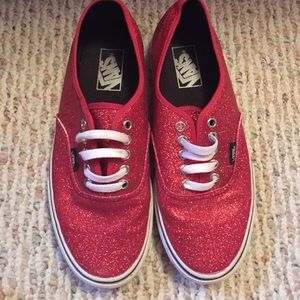 Red sparkly vans