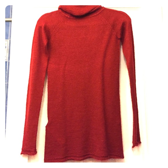 Zara red knit turtle neck