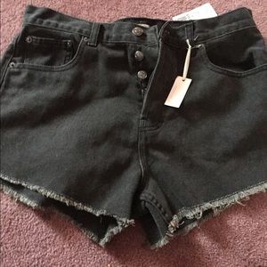 High waisted denim shorts