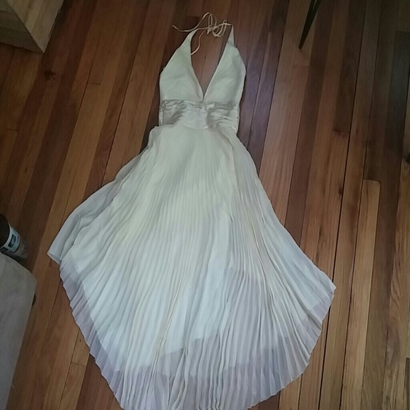 Flowy cream  colored deep v Marilyn dress