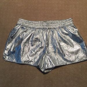 Metallic silver shorts