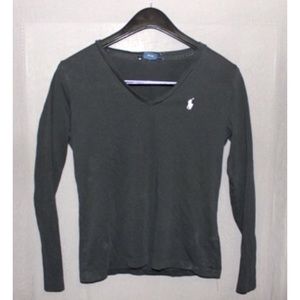 Ralph Lauren Long Sleeve Black V-Neck Shirt