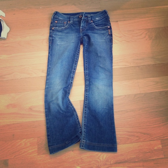 Silver jeans. Perfect condition, a little edgy.
