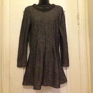 Silver long sleeve skater dress