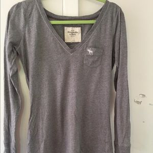 Abercrombie and Fitch v neck long sleeve t shirt