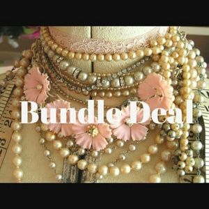 Vintage Sweater Necklace With Silver&Gold Rings