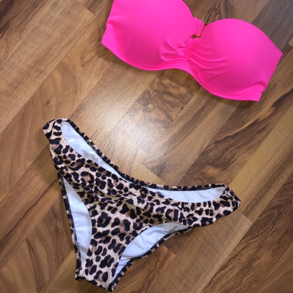 cheetah print cheeky swim bottoms