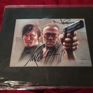 Walking Dead Dixon brothers signed picture!