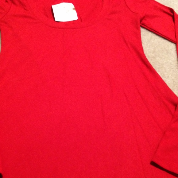 Boston Proper Red  Trapeze Tee - Picture 2 of 3