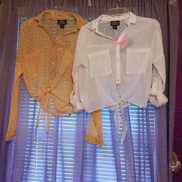 Tie-Front Sheer Top - Picture 1 of 3