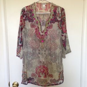 Tops - Indian Embroidered Sequins Top Tops - Indian Embroidered Sequins Top