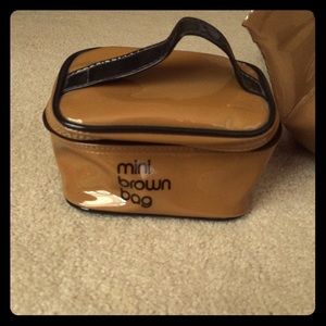 Bloomingdale's Mini Brown Bag Cosmetic Bag