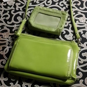 Green Shoulder Purse and Wallet