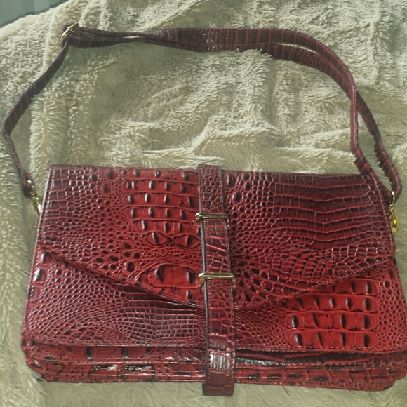 Charming Charlie  red alligator  print purse
