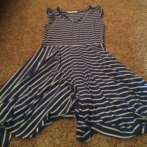 Blue and white dress
