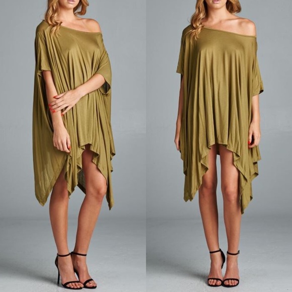 Tops - 🆕The TANNER poncho tunic top - OLIVE