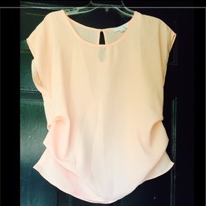 Coral chiffon scrunch top