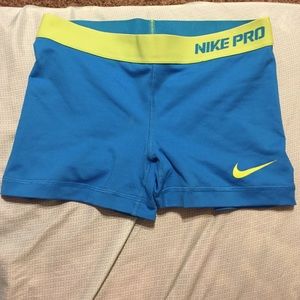 Nike pro light blue/ Aqua spandex shorts xs