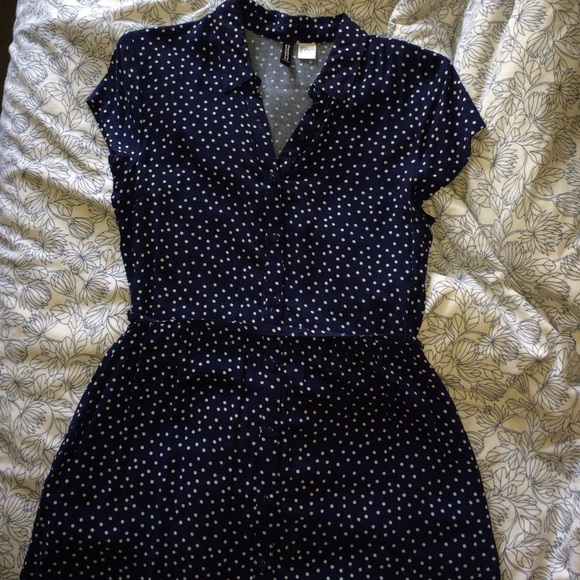 H&M divided Polka Dot button down dress