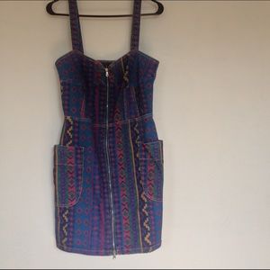 Denim aztec pattern dress