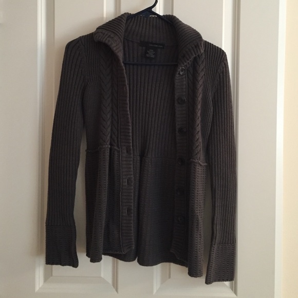 Calvin Klein grey button up cardigan