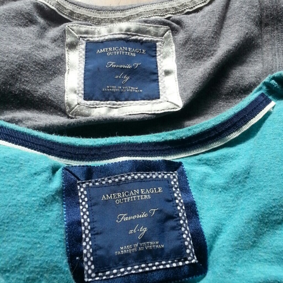 **SOLD** TWO AE V-Neck Tee Shirts - Picture 2 of 4