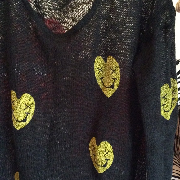 Smiley Distressed Shirt/Cover-Up - Picture 2 of 2