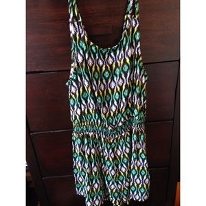 Green & yellow pattern romper