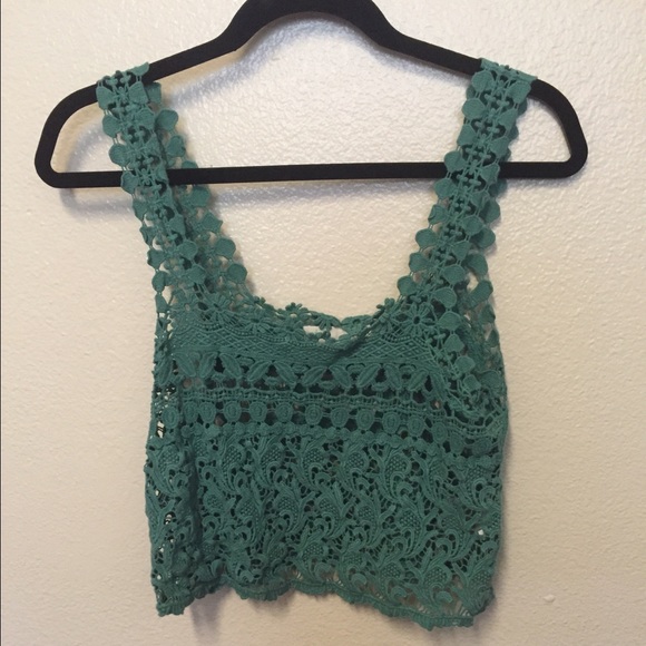 Urban outfitters sea foam green crop top