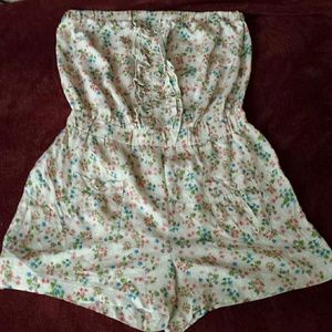 Flowy floral ruffled romper