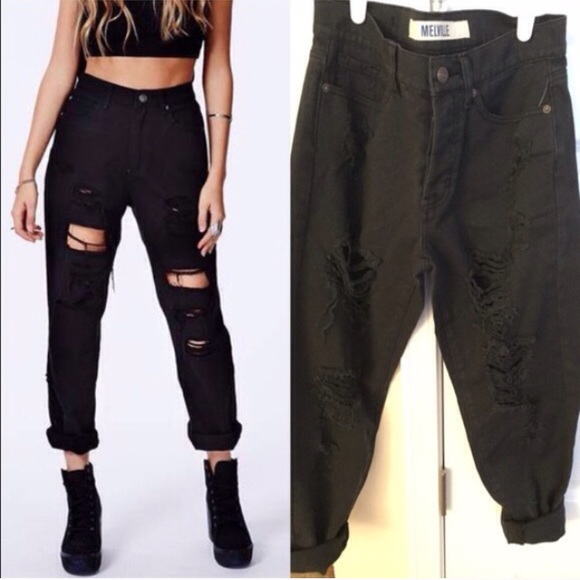 brandy Melville denim destroyed boyfriend Jean 26