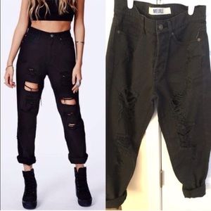 brandy Melville denim destroyed boyfriend Jean 26