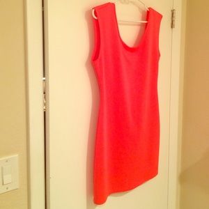 Bright neon coral dress