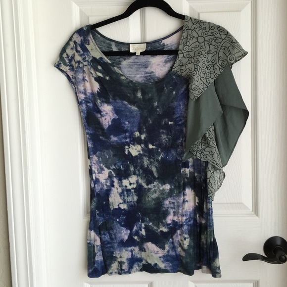 Anthropologie Watercolored Flourish Top