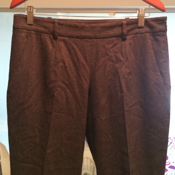 THEORY dark eggplant wool slim dress pants, size 8