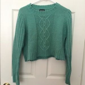 Teal crop sweater