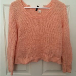Coral crop sweater
