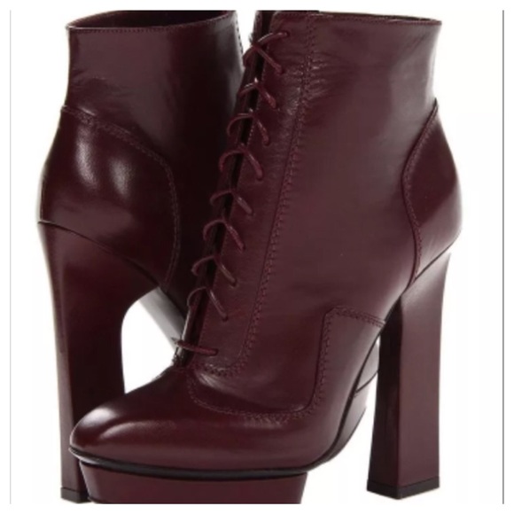 Alexander McQueen Shoes - Alexander McQueen Leather Mid-Calf Geo Bootie 39.5