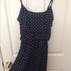 Polka dot navy dress