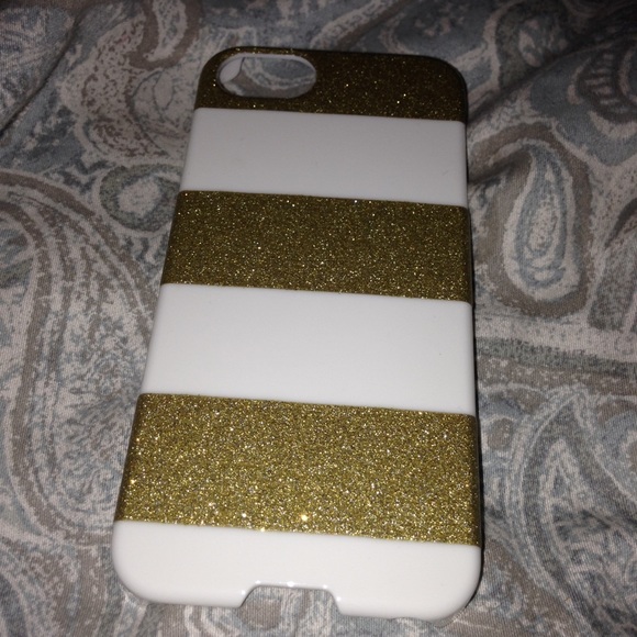 Gold & white striped iPhone 5/5s case