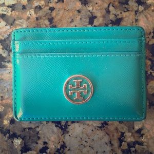 Tory burch teal card holder. Authentic.